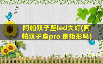 阿帕双子座led大灯(阿帕双子座pro 是矩形吗)